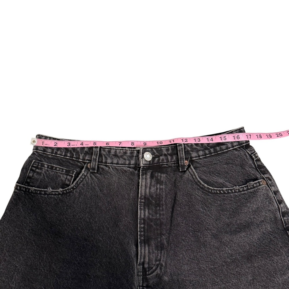 Zara | High Waisted Faded Black Denim Shorts Cotton Size US 14 - Picture 9 of 12